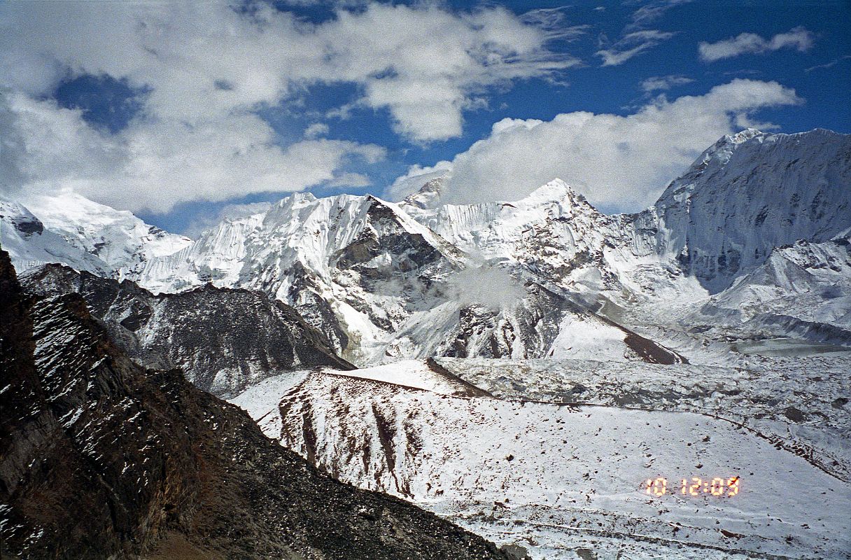 28 View From Lower Chukung Ri - Shartse, Island Peak, Makalu, Num Ri, Baruntse, Lhotse Nup Glacier, Lhotse Glacier, Imja Glacier, Imja Tso